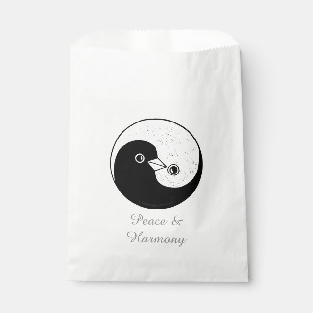 Bolsa De Papel Favor Bags YinYang Dove Harmomy (Anverso)