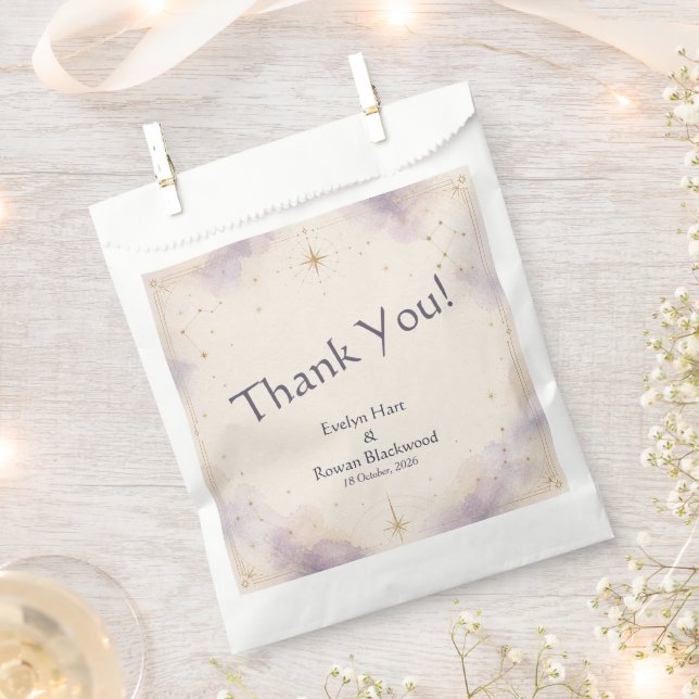 Bolsa De Papel Favor Celestial de Boda (Cortado)