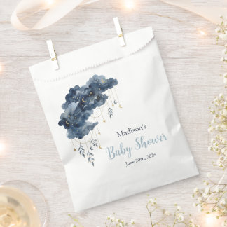 Bolsa De Papel Favor de baby shower de acuarela de nubes de la Ma