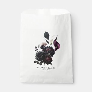 Bolsa De Papel Favor de Boda Floral Romántico Oscuro y Melancólic