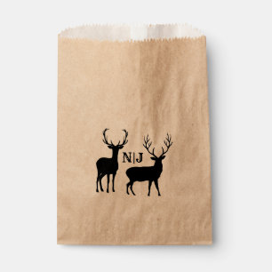 Bolsa De Papel Favor de Boda Personalizado Ciervo Rústico Macho H