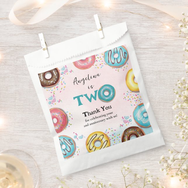 Bolsa De Papel Favor de Bolsas para el segundo cumpleaños. (Cortado)