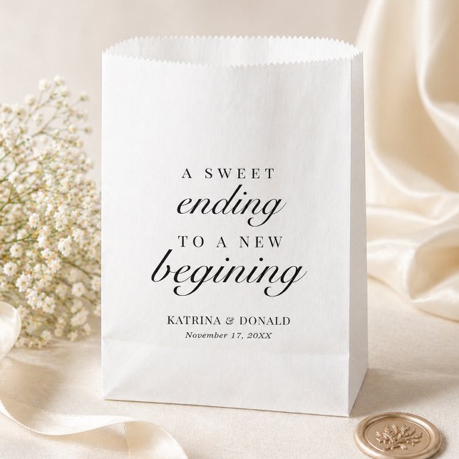 Bolsa De Papel Favor de Final Dulce con Letra Blanca Elegante (Subido por el creador)