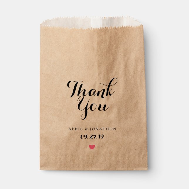 Bolsa De Papel Favor De La Bolsa - Gracias (Anverso)