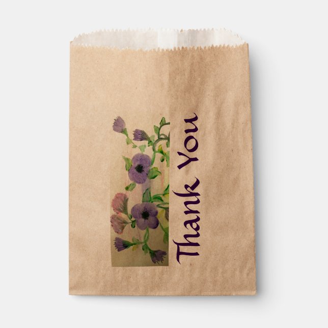 Bolsa De Papel Favor de las acuarelas Gracias (Anverso)
