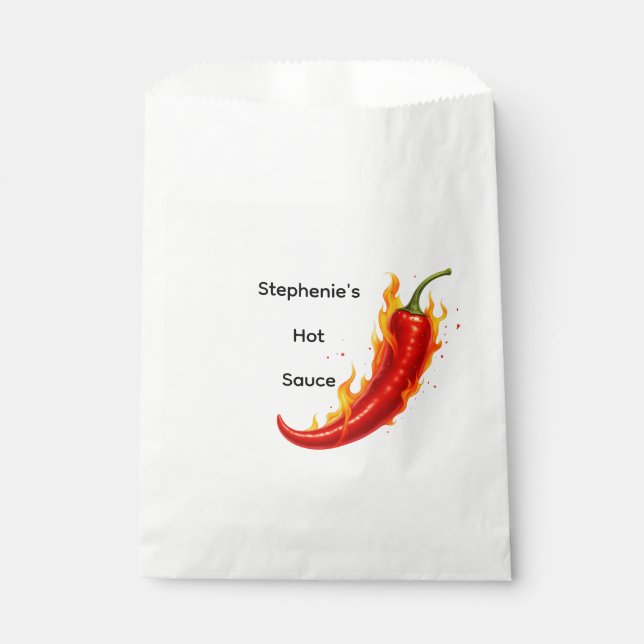 Bolsa De Papel Favor de salsa picante personalizada (Anverso)