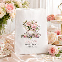 Favor de Té de Desayuno Nupcial Rosa Sonrojado