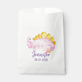 Bolsa De Papel Favoritos de dulces Hershey's de dinosaurio rosa