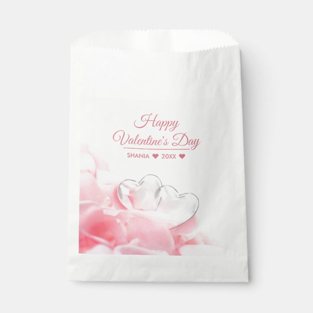 Bolsa De Papel Felices corazones románticos de vidrio en San Vale (Anverso)