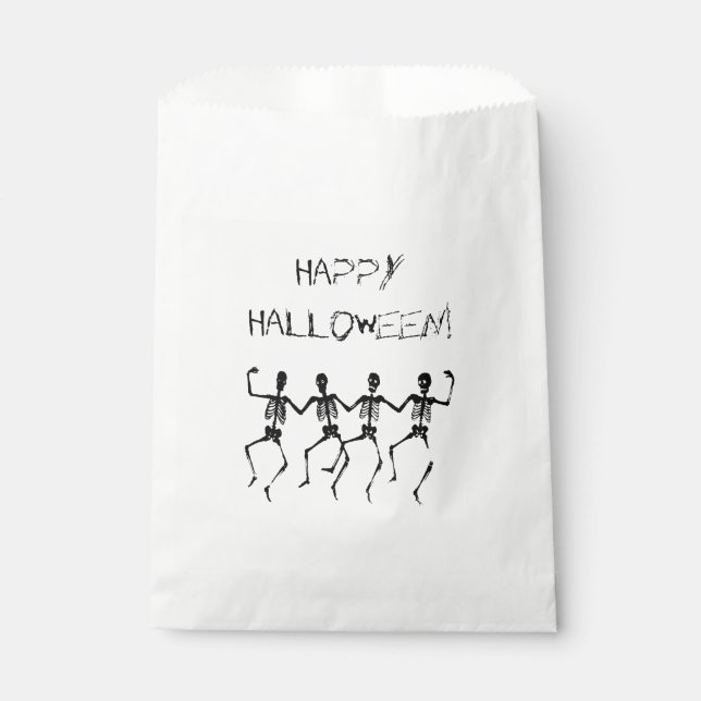 Bolsa De Papel Felices esqueletos de baile de Halloween (Anverso)