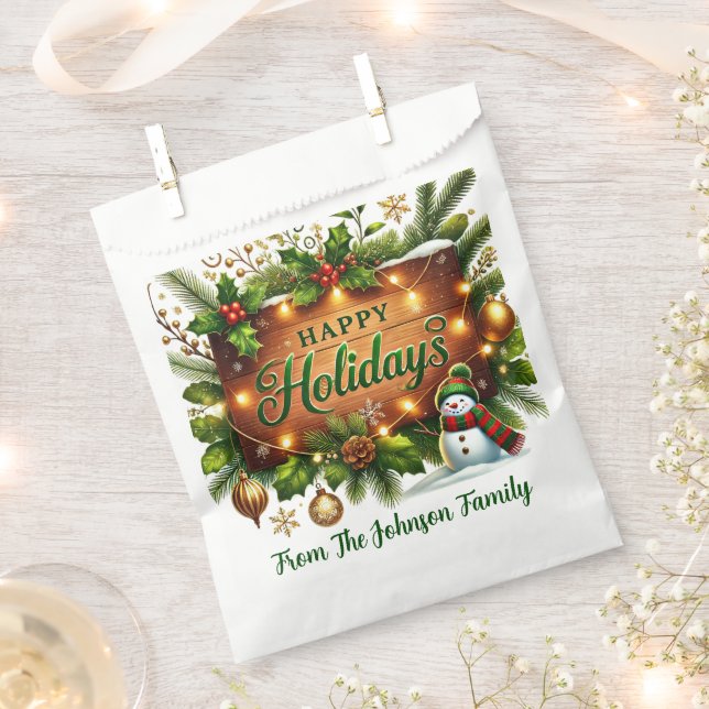 Bolsa De Papel Felices Fiestas (Cortado)