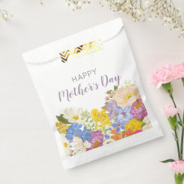 Bolsa De Papel Felices florecientes del Día de la Madre