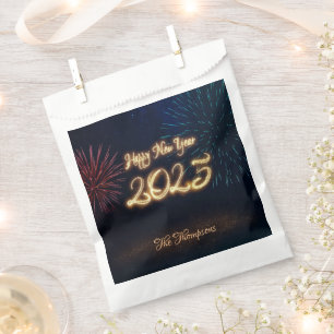 Bolsa De Papel Felices fuegos artificiales de Año Nuevo 2025