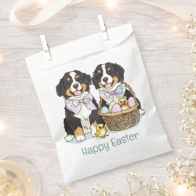 Bolsa De Papel Felices perros montañeses de Pascua (Cortado)