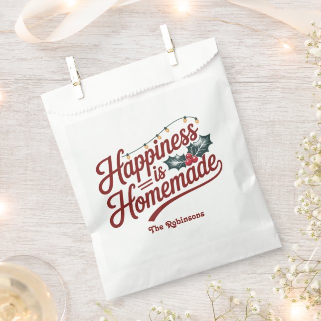 Bolsa De Papel Felicidad a los Navidades caseros (Cortado)
