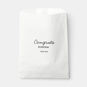 Bolsa De Papel Felicidades mínimas simples agregar nombre fecha a