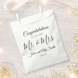 Bolsa De Papel Felicitaciones al nuevo señor. y Mrs. Favor Bags