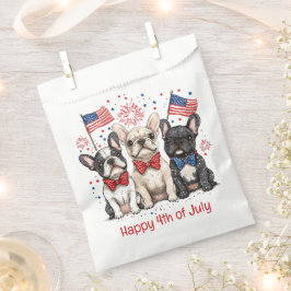 Bolsa De Papel Feliz 4 De Julio Bulldoges Franceses