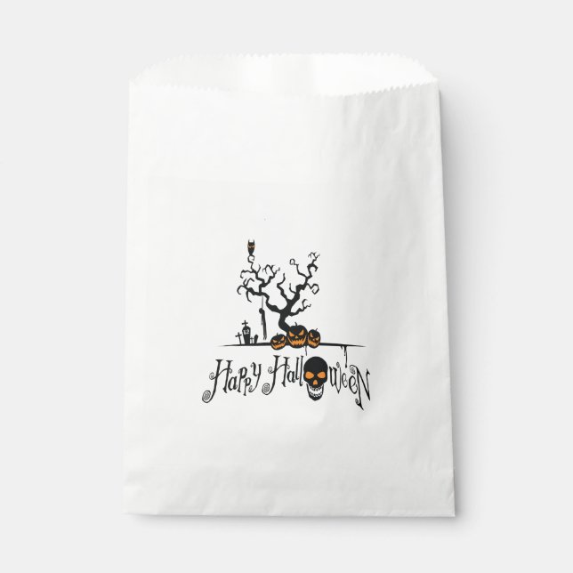 Bolsa De Papel Feliz año de la tumba de Halloween (Anverso)