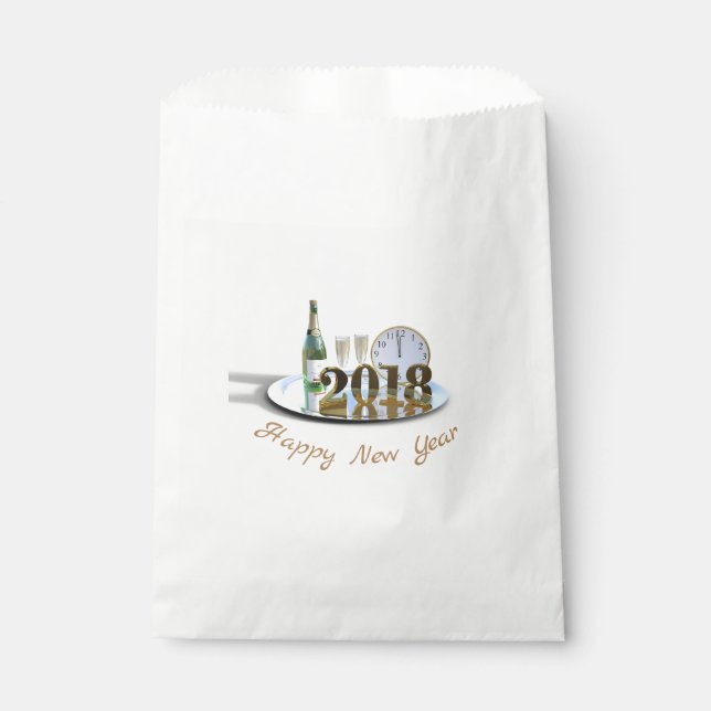 Bolsa De Papel Feliz Año Nuevo 2018 (Anverso)