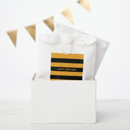 Bolsa De Papel Feliz Año Nuevo amarillo y negro