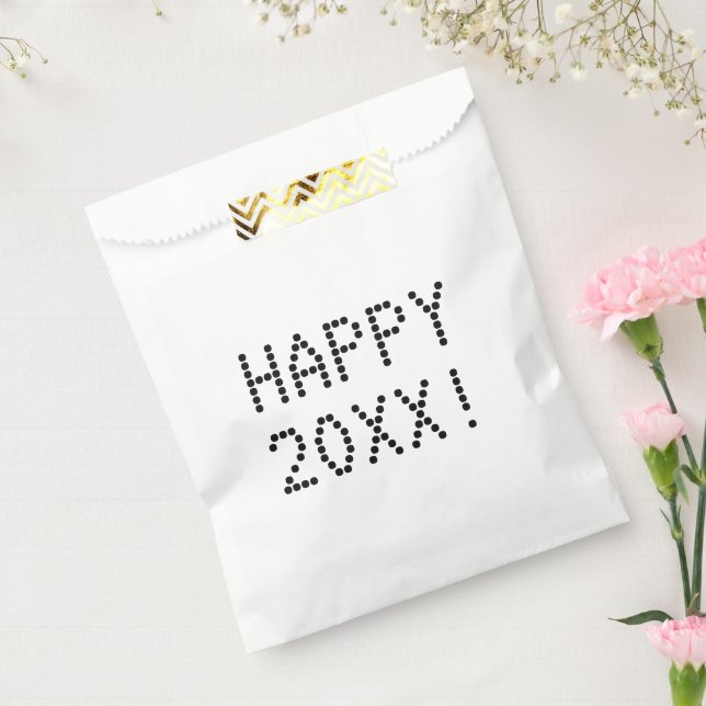 Bolsa De Papel Feliz Año Nuevo número de personalizados blancos n (Sellado)