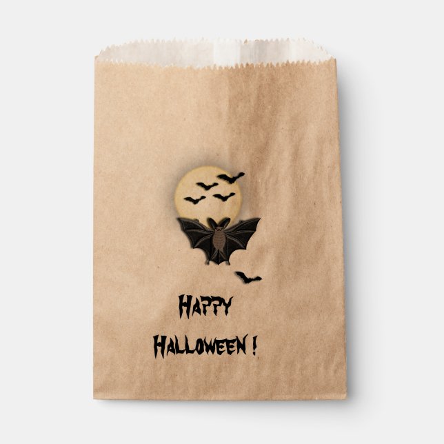 Bolsa De Papel Feliz Bate de Halloween (Anverso)