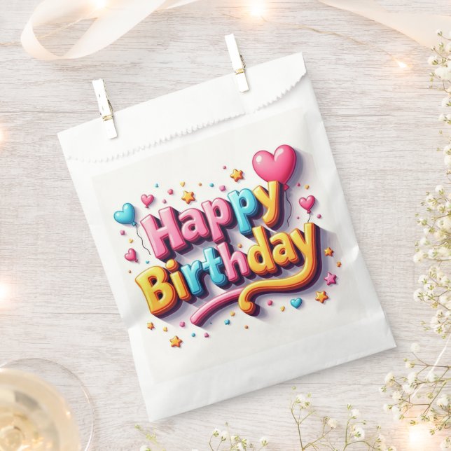 Bolsa De Papel Feliz Cumpleaños  (Cortado)