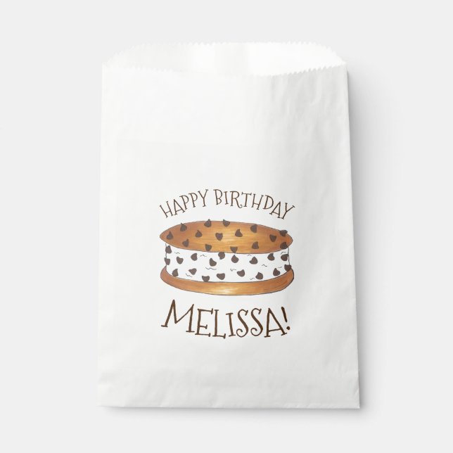 Bolsa De Papel Feliz cumpleaños Chipwich Helado Sandwich (Anverso)