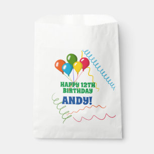 Bolsa De Papel Feliz cumpleaños con globos