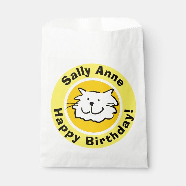 Bolsa De Papel Feliz cumpleaños con nombre (Anverso)