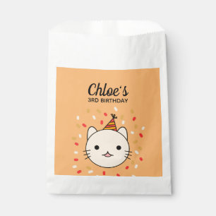 Bolsa De Papel Feliz cumpleaños, gato Beige