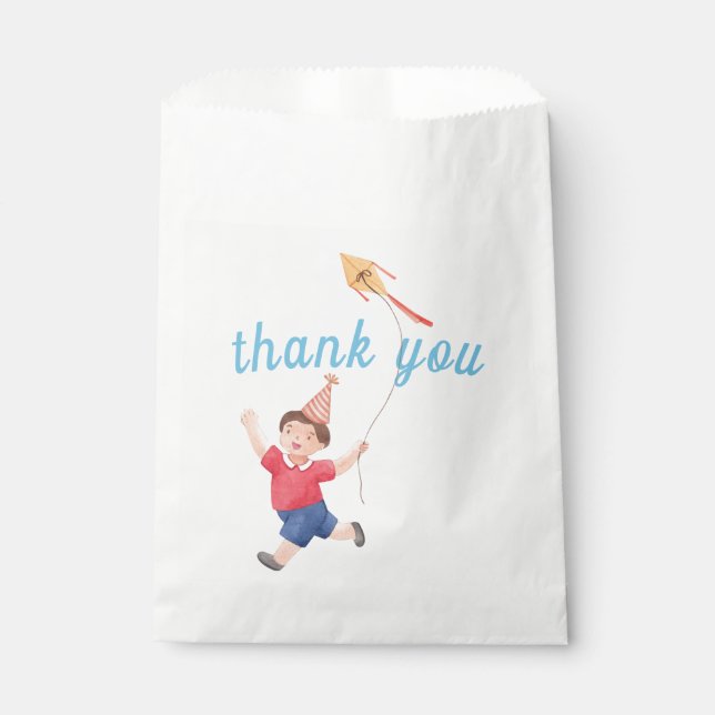 Bolsa De Papel Feliz cumpleaños, niños y jardín gracias (Anverso)