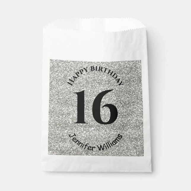 Bolsa De Papel Feliz cumpleaños nombre personalizado año de edad  (Anverso)