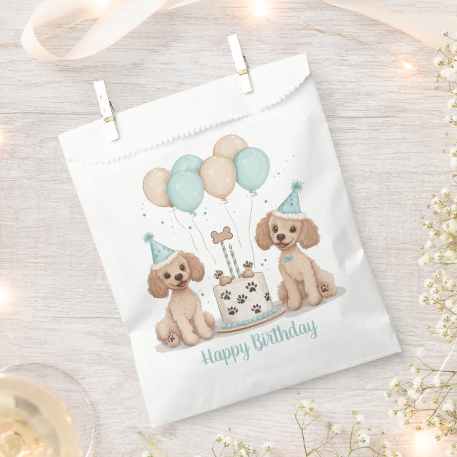 Bolsa De Papel Feliz cumpleaños, perros de cangrejo estándar (Cortado)