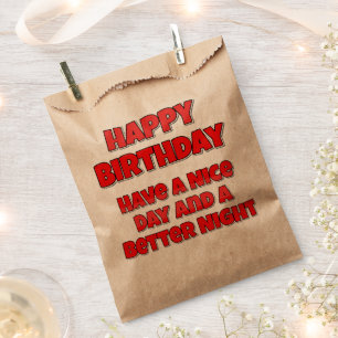 Bolsa De Papel Feliz Cumpleaños Que Tengas Un Buen Día y Una Mejo