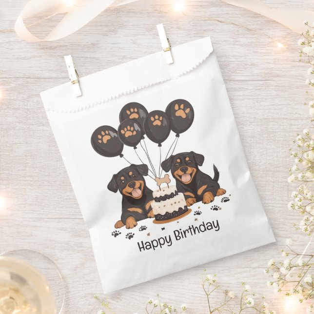 Bolsa De Papel Feliz cumpleaños Rottweiler Dogs (Cortado)