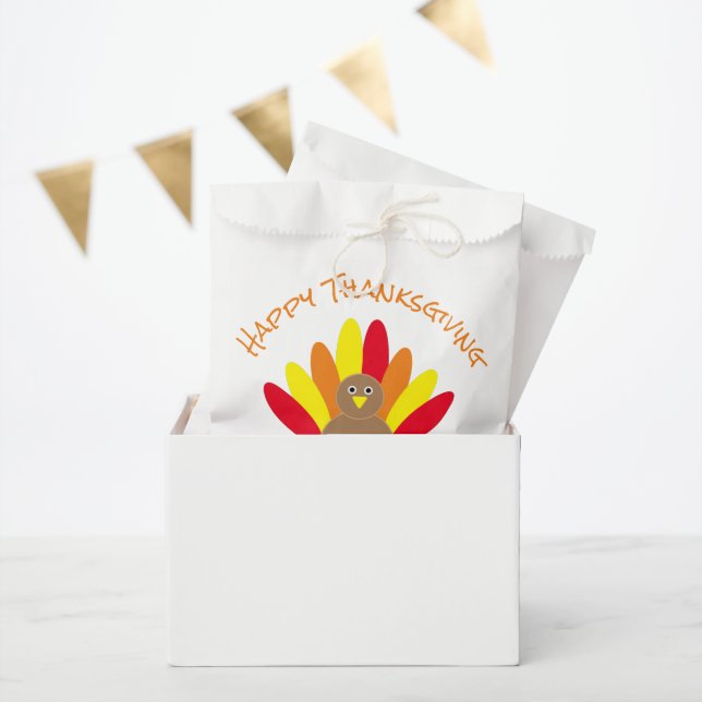 Bolsa De Papel Feliz Día de Acción de Gracias (Fiesta)