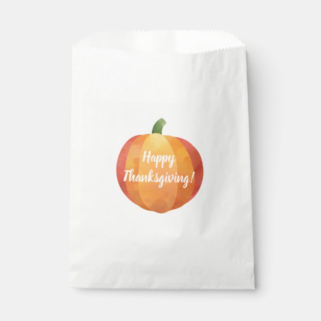 Bolsa De Papel Feliz Día de Acción de Gracias, Calabaza acuática (Anverso)