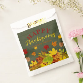 Bolsa De Papel Feliz Día de Acción de Gracias Foliage colorido en