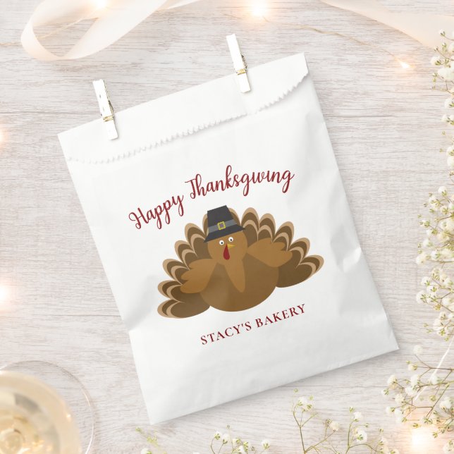 Bolsa De Papel Feliz Día de Acción de Gracias Turquía (Cortado)