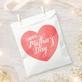 Bolsa De Papel Feliz día de la madre en el corazón rosado, amor d