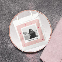 Bolsa De Papel Feliz Día de San Valentín | Corazón rosa y rojo |