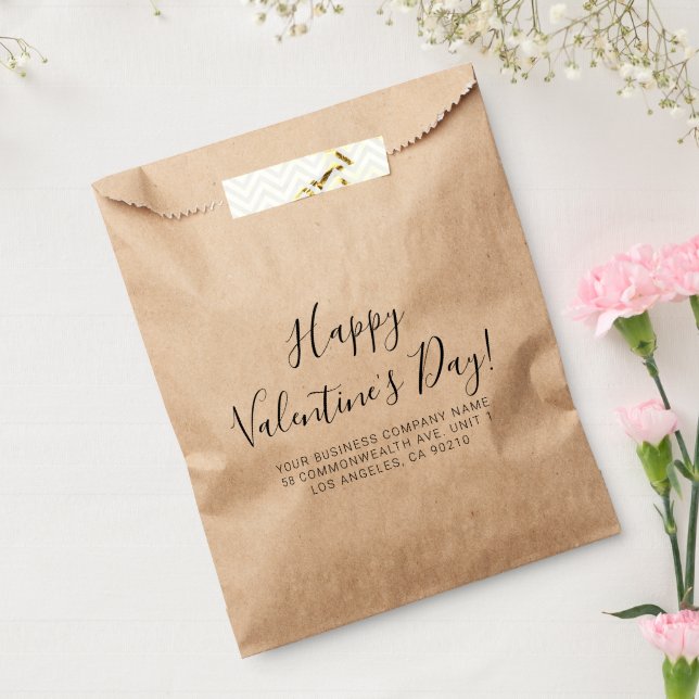 Bolsa De Papel Feliz día de San Valentín escritura moderna direcc (Sellado)