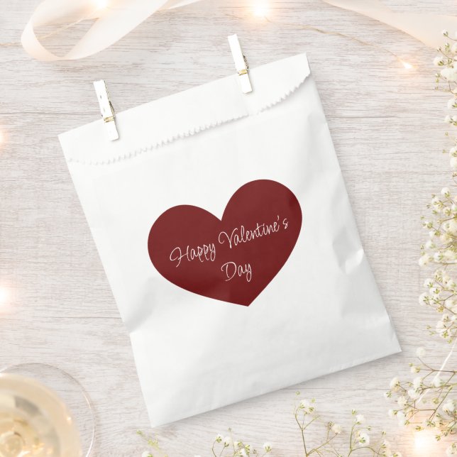 Bolsa De Papel Feliz Día de San Valentín, Fiesta del corazón rojo (Cortado)