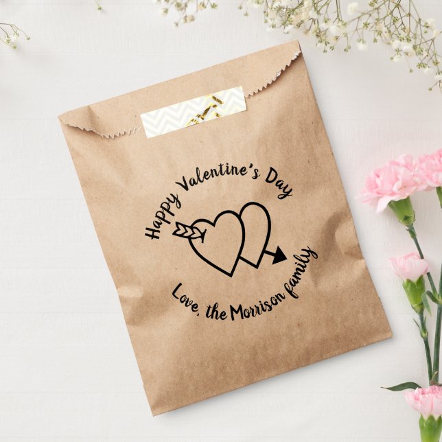 Bolsa De Papel Feliz Día de San Valentín lindo personalizado de c (Sellado)