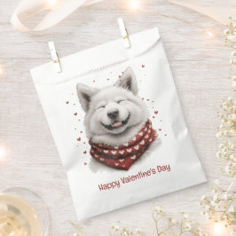 Bolsa De Papel Feliz día de San Valentín perro Samoyedo