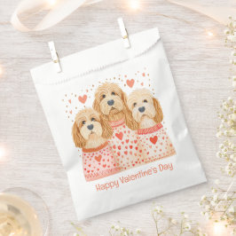 Bolsa De Papel Feliz Día de San Valentín Perros Goldendoodle
