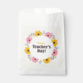 Bolsa De Papel Feliz Día del Maestro Flores Silvestres