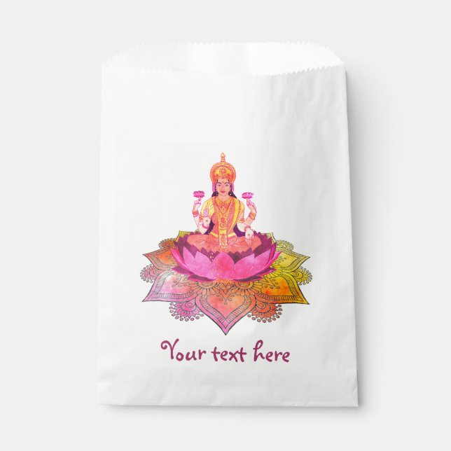 Bolsa De Papel Feliz Diwali - Diosa Deepalavi Lakshmi 4 (Anverso)